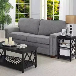 Kirklands Home Accent & End Tables|Wood Diamond 2-Tier Accent Table Black