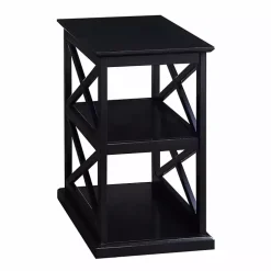 Kirklands Home Accent & End Tables|Wood Double X Sides Accent Table Black