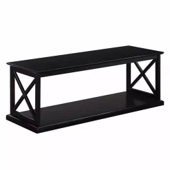Kirklands Home Coffee Tables|Wood Double X Sides Coffee Table Black