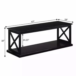 Kirklands Home Coffee Tables|Wood Double X Sides Coffee Table Black
