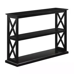Kirklands Home Console Tables|Wood Double X Sides Console Table Black