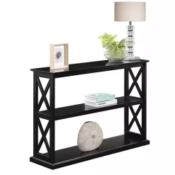 Kirklands Home Console Tables|Wood Double X Sides Console Table Black
