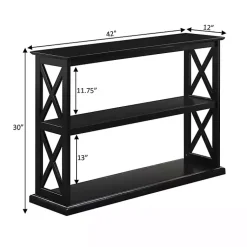 Kirklands Home Console Tables|Wood Double X Sides Console Table Black