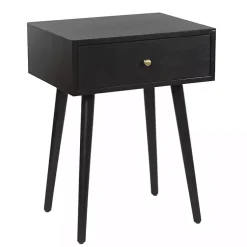 Kirklands Home Accent & End Tables|Wood 1-Drawer Arthur Accent Table Black