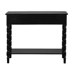 Kirklands Home Console Tables|Wood 2-Drawer Barrett Console Table Black