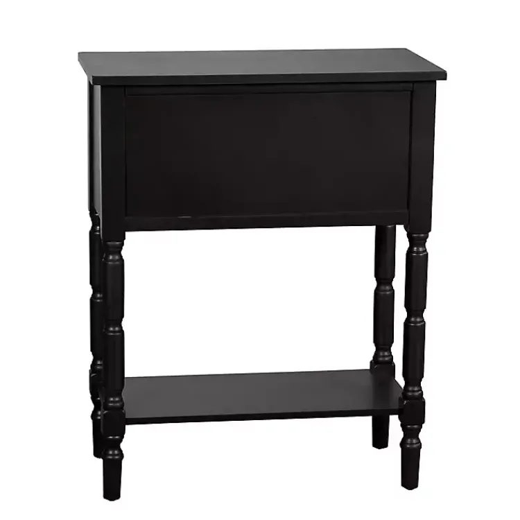 Kirklands Home Console Tables|Wood 4-Drawer Barrett Console Table Black