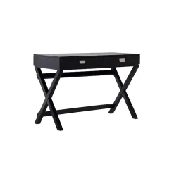 Kirklands Home Office Furniture|Wood 2-Drawer Peggy Desk Black