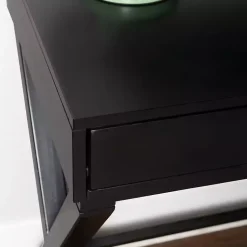 Kirklands Home Office Furniture|Wood 2-Drawer Peggy Desk Black