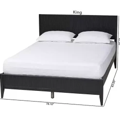 Kirklands Home Beds & Headboards|Wood Fluted Headboard Primrose King Bed Black