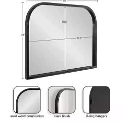 Kirklands Home Decorative Mirrors|Wood Frame Arch Wall Mirror Black