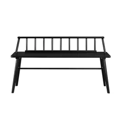 Kirklands Home Benches & Ottomans|Wood Low Back Spindle Bench Black