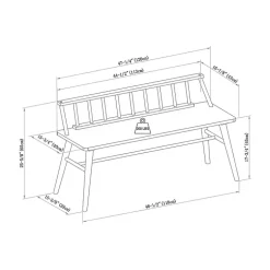 Kirklands Home Benches & Ottomans|Wood Low Back Spindle Bench Black