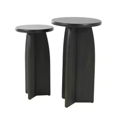 Kirklands Home Accent & End Tables|Wood Modern Accent Tables, Set of 2 Black