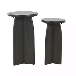 Kirklands Home Accent & End Tables|Wood Modern Accent Tables, Set of 2 Black