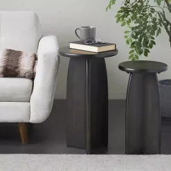 Kirklands Home Accent & End Tables|Wood Modern Accent Tables, Set of 2 Black