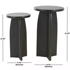 Kirklands Home Accent & End Tables|Wood Modern Accent Tables, Set of 2 Black