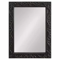 Kirklands Home Decorative Mirrors|Wood Ornate Carved Wall Mirror Black