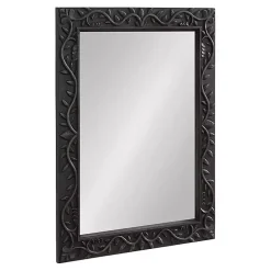 Kirklands Home Decorative Mirrors|Wood Ornate Carved Wall Mirror Black