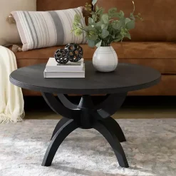 Kirklands Home Coffee Tables|Wood Round Dori Coffee Table Black