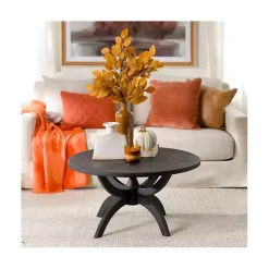 Kirklands Home Coffee Tables|Wood Round Dori Coffee Table Black