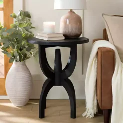 Kirklands Home Accent & End Tables|Wood Round Dori Side Table Black
