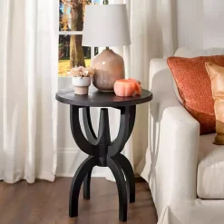 Kirklands Home Accent & End Tables|Wood Round Dori Side Table Black