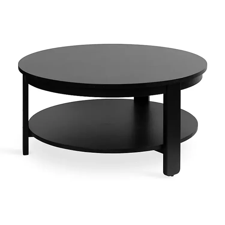 Kirklands Home Coffee Tables|Wood Round Ford Coffee Table Black