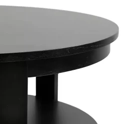Kirklands Home Coffee Tables|Wood Round Ford Coffee Table Black