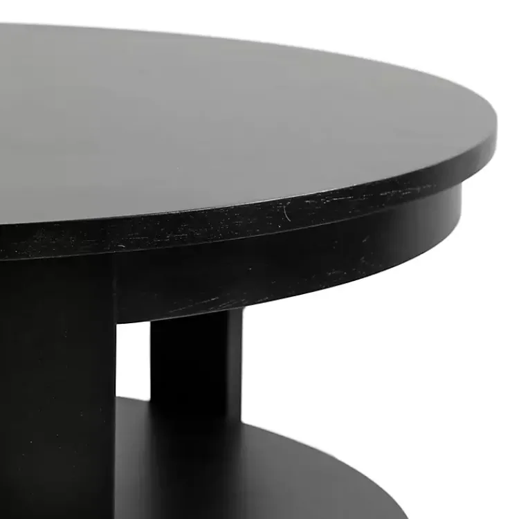 Kirklands Home Coffee Tables|Wood Round Ford Coffee Table Black