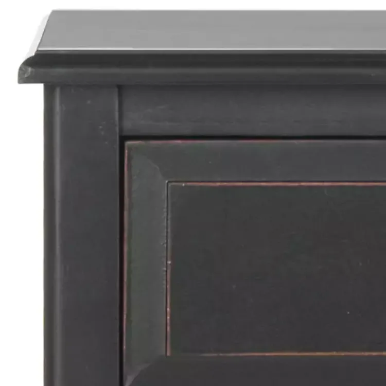 Kirklands Home Accent & End Tables|Wood Side Table with Baskets Black