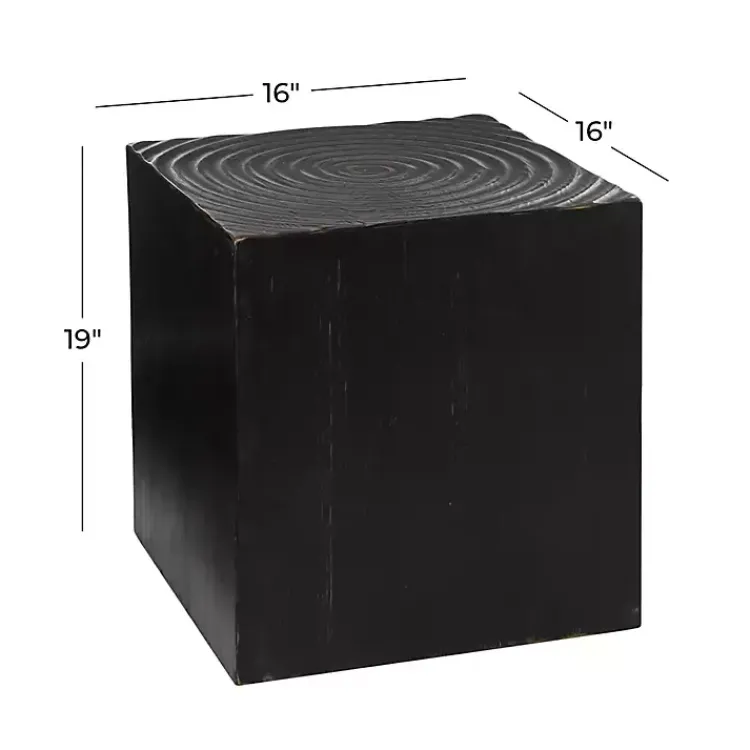 Kirklands Home Accent & End Tables|Wood Square Accent Table Black