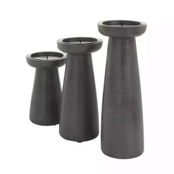 New Wood Tapered 3-pc. Pillar Candle Holder Set Candle Holders