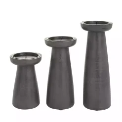 New Wood Tapered 3-pc. Pillar Candle Holder Set Candle Holders
