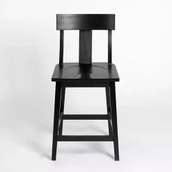 Kirklands Home Bar Stools & Counter Height Stools|Wood T-Back Counter Stool Black