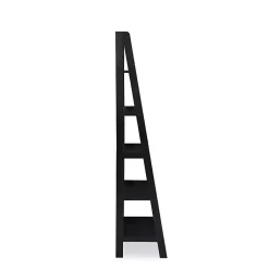 Kirklands Home Bookshelves|Wood 5-Tier Ladder Bookshelf Black