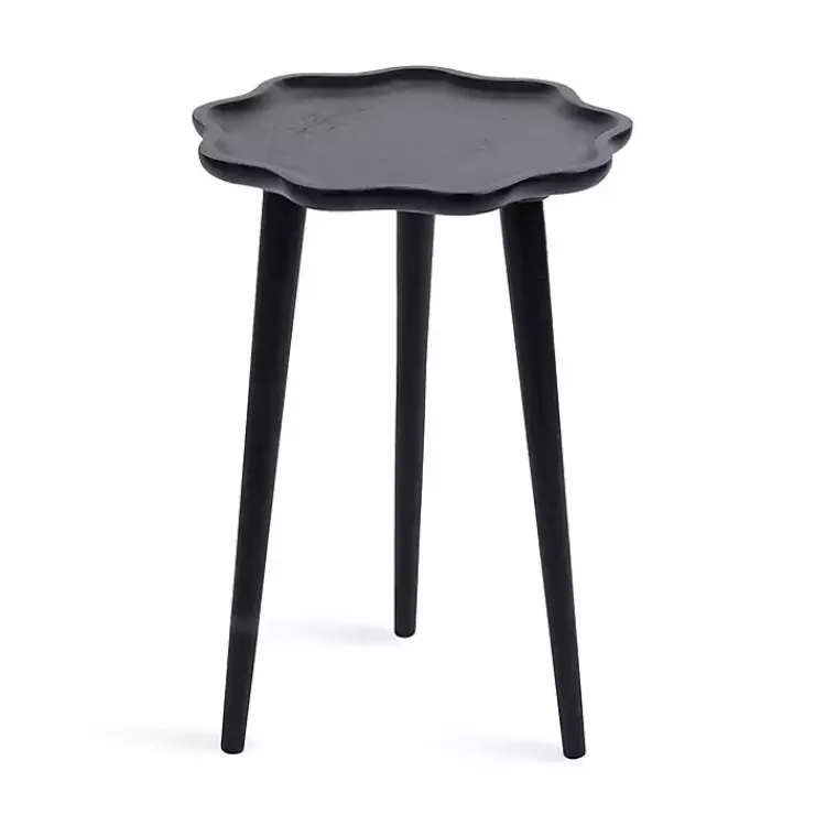 Kirklands Home Accent & End Tables|Wood Wavy Accent Table Black