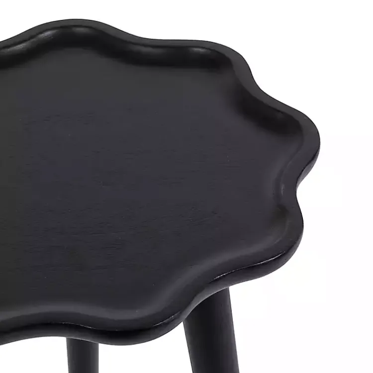 Kirklands Home Accent & End Tables|Wood Wavy Accent Table Black