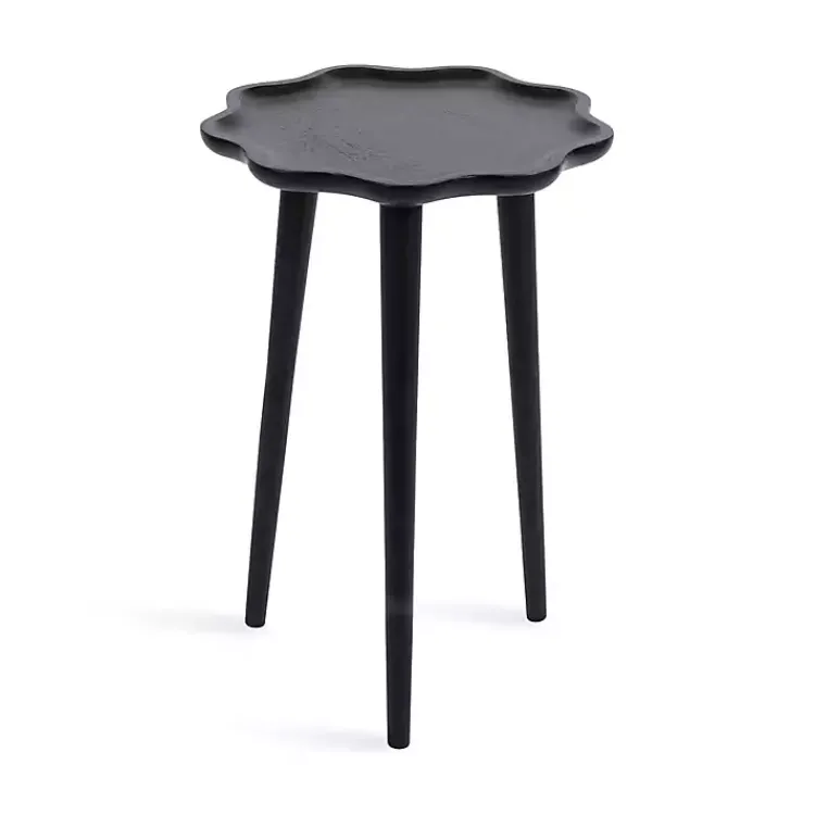 Kirklands Home Accent & End Tables|Wood Wavy Accent Table Black