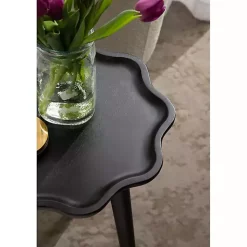 Kirklands Home Accent & End Tables|Wood Wavy Accent Table Black