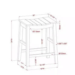 Kirklands Home Bar Stools & Counter Height Stools|Wood Whitcombe Counter Stools, Set of 2 Black