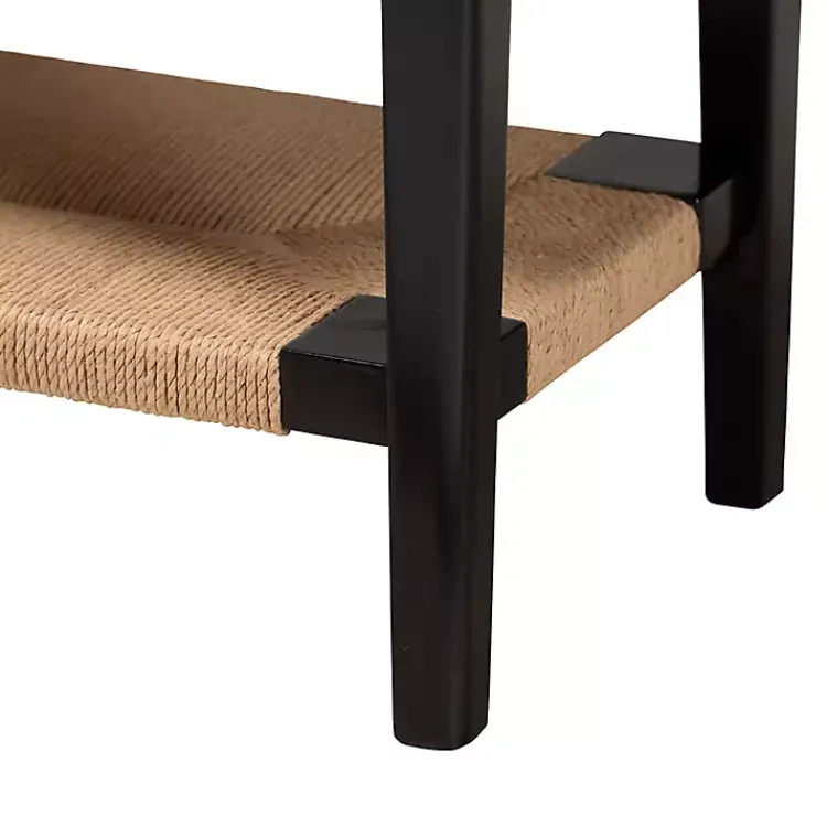 Kirklands Home Console Tables|Wood Woven Shelves Console Table Black