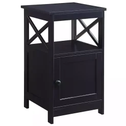 Kirklands Home Accent & End Tables|Wood X Sides Storage Accent Table Black