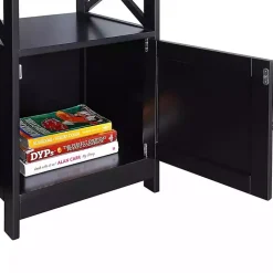Kirklands Home Accent & End Tables|Wood X Sides Storage Accent Table Black