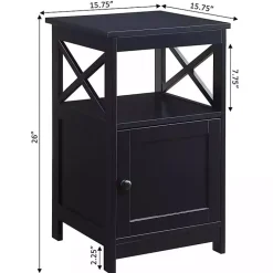 Kirklands Home Accent & End Tables|Wood X Sides Storage Accent Table Black