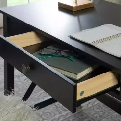 Kirklands Home Office Furniture|Wood X-Sides Desk Black