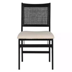 Kirklands Home Dining Chairs|Black Woven Cane Foldable Dining Chair