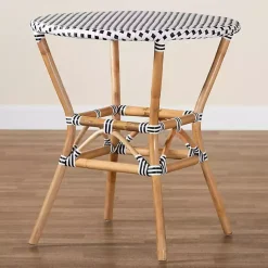 Kirklands Home Dining Tables|Black Woven Rattan French Bistro Dining Table