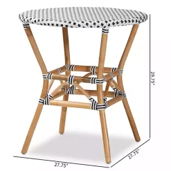 Kirklands Home Dining Tables|Black Woven Rattan French Bistro Dining Table