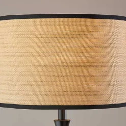Kirklands Home Floor Lamps|Woven Rattan Shade Bailey Floor Lamp Black