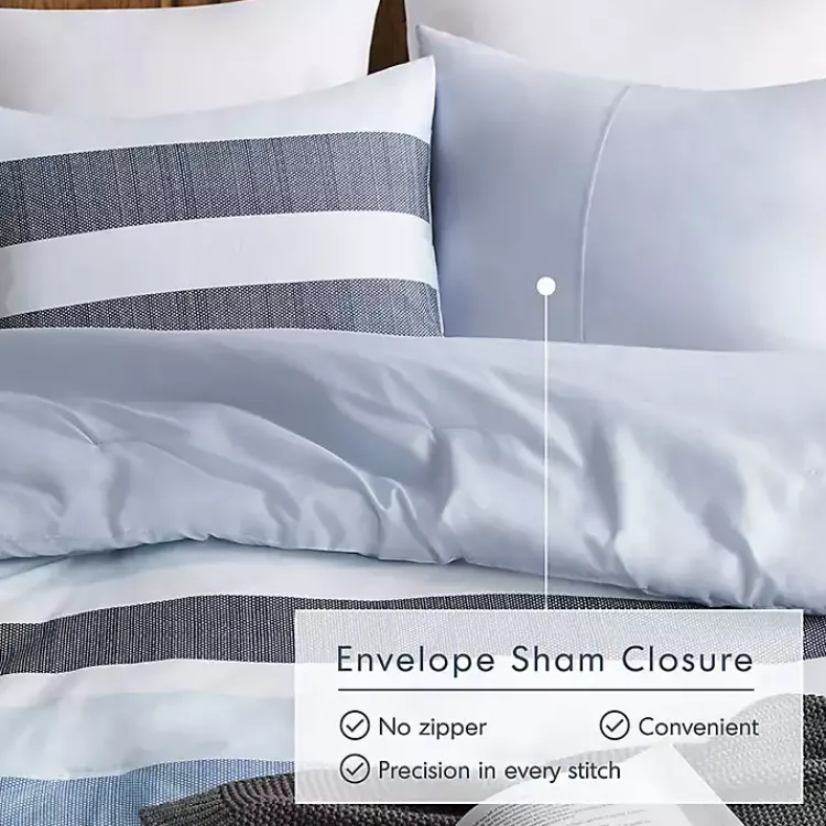 Kirklands Home Comforters|Blake Blue Stripe 3-pc. Full/Queen Comforter Set